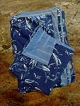 2PC Crate & Barrel Taylor King Duvet Sham Queen Blue Floral Stripe 100X92. Fixed Price $59.99.