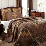 Prescott King Quilt Country Trip Around The World Patchwork Cotton Russet Tan. Fixed Price $233.95.