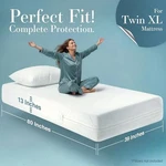 Utopia Bedding Mattress Protector Zippered Twin Xl 100% Waterproof-bug 13". Fixed Price $16.00.
