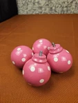 Lot Of 4 Pottery Barn Teen Dottie Finials Pink White Polka. Fixed Price $15.00.
