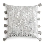 Sky Ines Distressed Metallic Diamond Tassels 18 Decorative Throw Pillow Silver. Fixed Price $29.90.