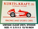 Kurtis Kraft Racing And Sports Cars - Vintage 90'S Clear Vinyl Decal Sticker. Fixed Price $9.35.