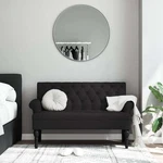 Bench With Backrest Black 47.2X24.4X29.7" Fabric. Fixed Price $271.60.