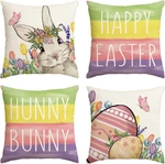 Happy Easter Hunny Bunny Colorful Srtipes Throw Pillow Covers, 18 X Inch. Fixed Price $21.58.