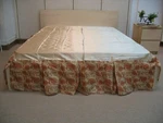 Dada Bedding Floral Gold & Bronze Brown Dust Ruffle Pleated Skirt - 14" Drop. Fixed Price $26.99.