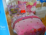 Nwt Peppa Pig Pink Hearts 4PC Twin Reversible Comforter & Sheet Set Bed Bag. Fixed Price $120.00.